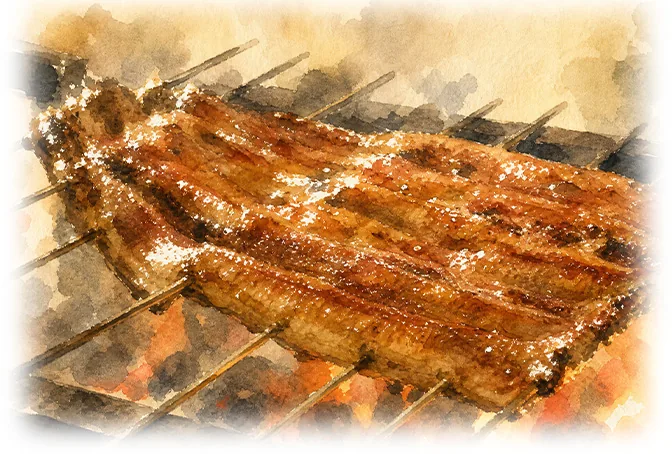 炭火で香ばしく焼き上げた鰻